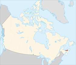 خريطة كندا وفيها جزيرة الأمير إدوارد موضحة