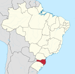 موقع ولاية سانتا كاتارينا في البرازيل