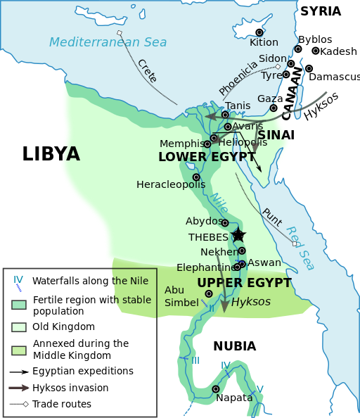 Ancient Egypt old and middle kingdom-en.svg