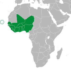 Location of المجموعة الاقتصادية لدول غرب أفريقيا