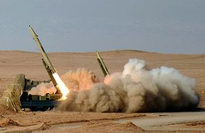 الصاروخ الإيراني فاتح-110 الذي استخدم في الهجمات.