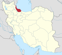 Location of Gilan Province in Iran