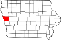 Map of Iowa highlighting