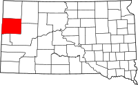 Map of South Dakota highlighting بوت