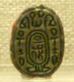 Scarab bearing the final prenomen of the Hyksos pharaoh Apepi