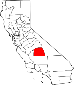Tulare County's location in California