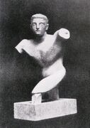 1910, Torse de jeune homme (Torso of a young man), terracotta, Armory Show postcard, published 1913 Solomon R. Guggenheim Museum New York City