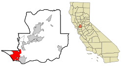 الموقع في مقاطعة سولانو وولاية كاليفورنيا