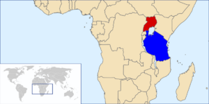 خريطة أفريقيا موضح عليها أوغندا وتنزانيا