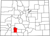 Map of Colorado highlighting مينرال