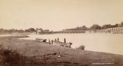 Photograph (1860) of the head works of the Ganges Canal in Haridwar taken by Samuel Bourne
