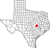 State map highlighting Milam County