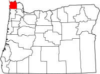 Map of Oregon highlighting كلاتسوب