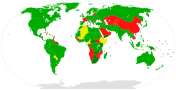 Map of states' adoption of the Partial Test Ban Treaty