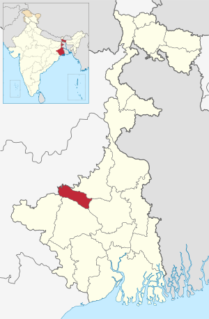 Location of Paschim Bardhaman in West Bengal