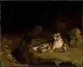 النمر والأشبال، ح. 1884، زيت على كنڤاه.