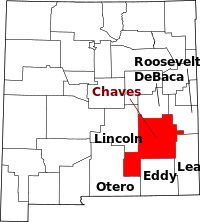 Map of New Mexico highlighting شافيز
