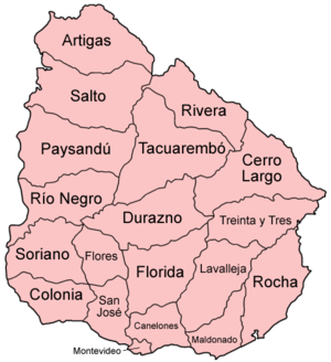 خريطة أقسام أوروگواي.