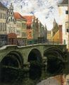 Bridge at Bruges, (ca. 1919) by Louis Dewis.