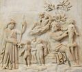 Athena watches Prometheus create humans (3rd century AD)