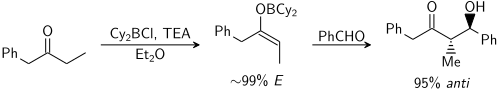 Syn-aldol formation via Z-enolate