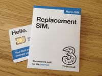 Three UK SIM Card with Packaging