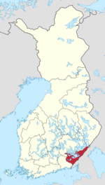 موقع كارليا الجنوبية على خريطة فنلندا.