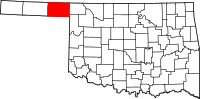 Map of Oklahoma highlighting بيفر