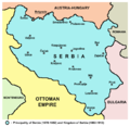 إمارة صربيا في 1878.