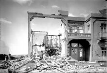 The destroyed Winter Palace Hotel in Jericho