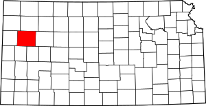Map of Kansas highlighting Logan County