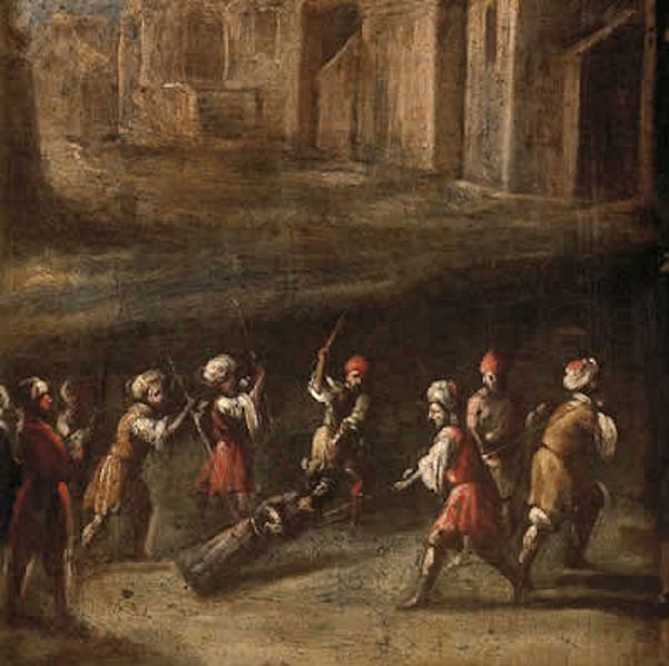 ملف:The Christ of Medinaceli being pulled through the streets of Meknes Juan de VALDES LEAL 1681.jpg