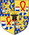 Personal arms of Juliana. The inescutcheon is her father's arms of Mecklenburg.[7]