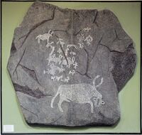 Animal hunting, 3000 BCE, Arkhangai Province, Mongolia. National Museum of the Altai Republic