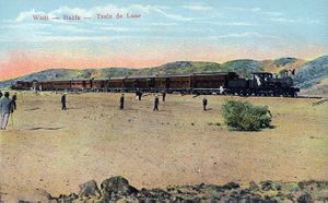 قطار تابع لسكك حديد مصر يصل حتى وادي حلفا في عام 1910.