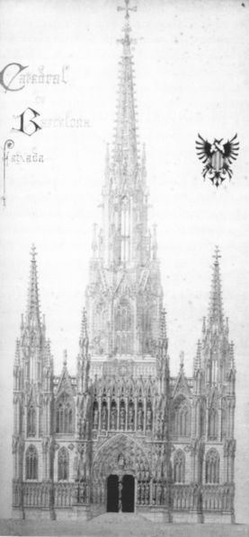 ملف:Gaudí- Martorell- Catedral BCN (1887).jpg