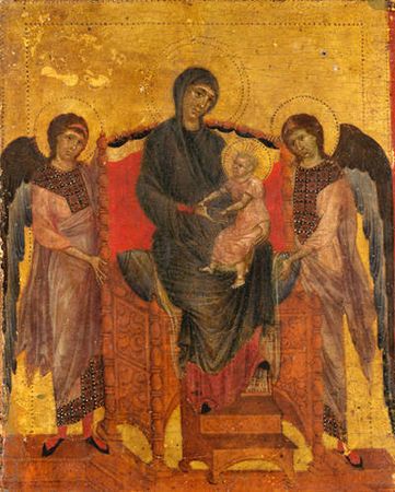 Cimabue, The Virgin and Child Enthroned with Two Angels, National Gallery