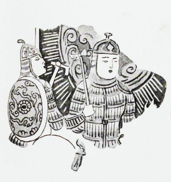 ملف:Soldiers from Karasahr, 8th century.jpg