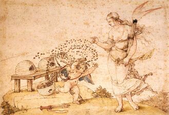 Cupid the Honey Thief, drawing by Albrecht Dürer