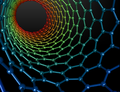 Inside a carbon nanotube.