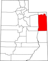 Map of Utah highlighting وينتاه