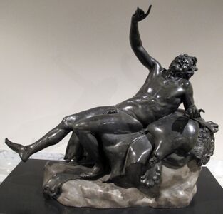 Statue of a drunken satyr from the Villa