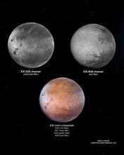 صوراً متعددة الأطياف لنصف المريخ خلال النهار، صورة ملتقطة في 10 أكتوبر 2021.