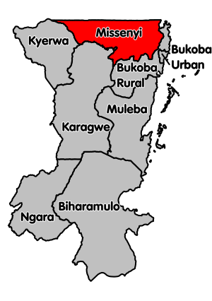 خريطة منطقة كاگيرا موضح عليها مقاطعة ميسيني