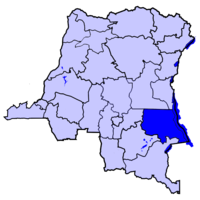 خريطة جمهورية الكونغو الديمقراطية موضحا عليها تنجانيقا