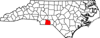 Map of North Carolina highlighting أنسون