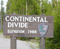 The Continental Divide as it passes through Yellowstone National Park (7988ft / 2436m)