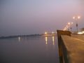 A view from the Gandhi Setu Bridge on the Ganges in Patna، Bihar.