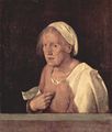 La Vecchia, "The Old Woman", Accademia. "Col tempo",or "With age" reads the paper.