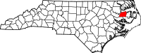 Map of North Carolina highlighting واشنطون